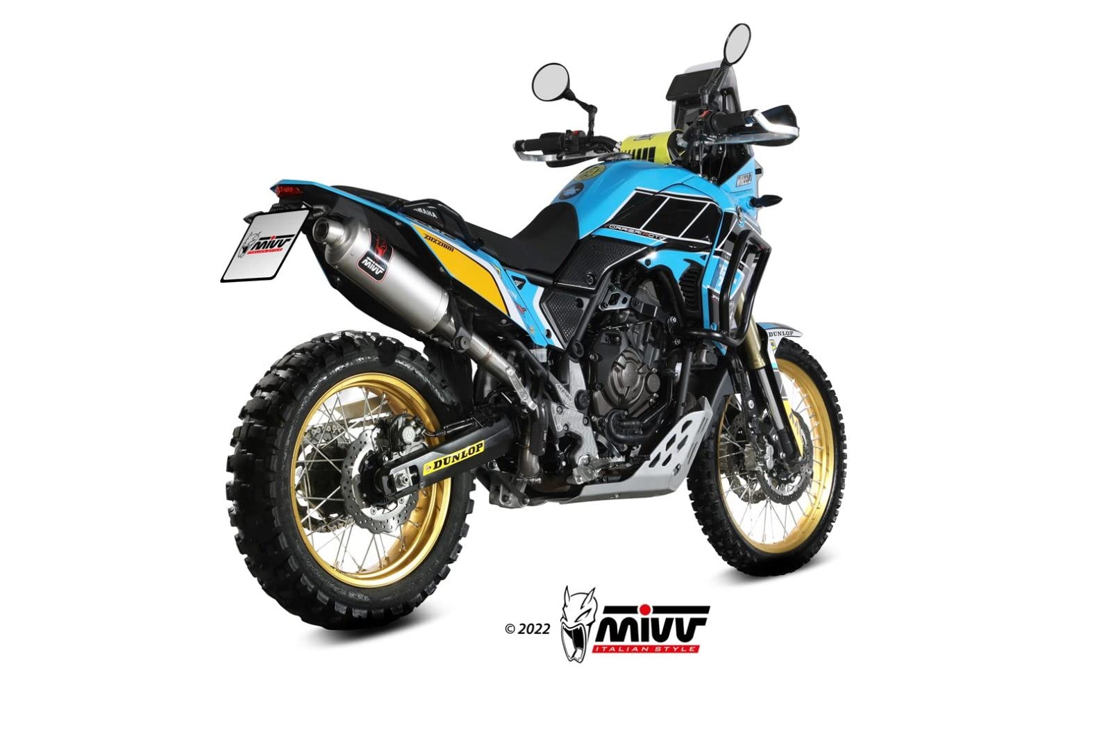 Y.064.ldkx - Escape Moto posicion Standard Sport Slip-on Dakar INOX Compatible con Y.A.M.A.H.A. tenere 700 2019-2022