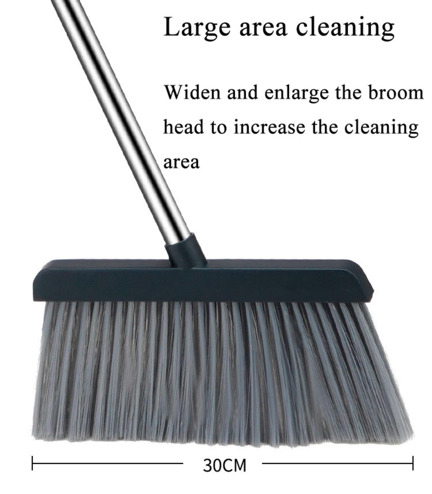 NIBHZ Juego de Escoba y Recogedor, Escobas para Barrer Interiores con Mango Extendido, Recogedor Vertical Modernas con Cepillo, Set Broom and Dust Pan Portatil, Jardines, Cocinas, Oficina