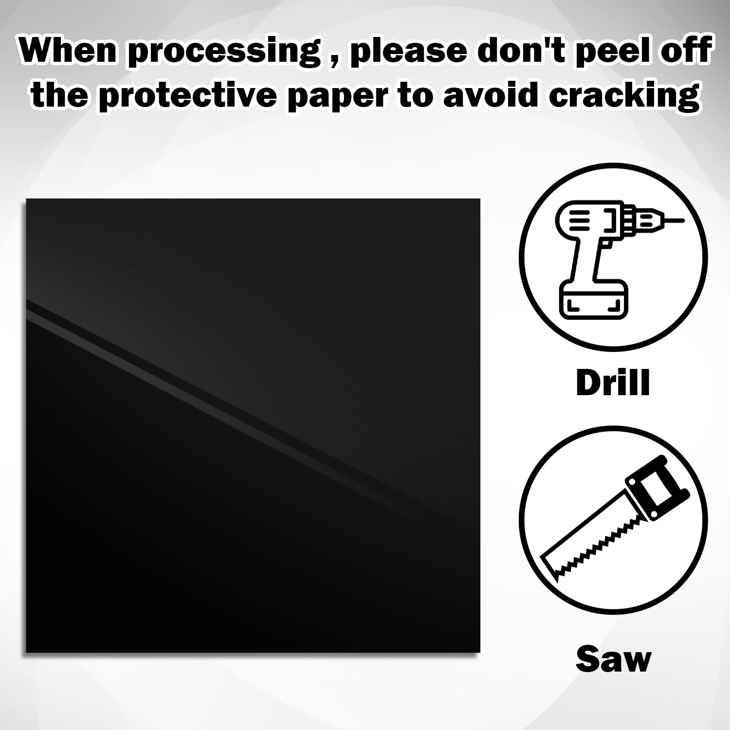 Black Acrylic Sheets - 2 Pack 12x12" -7