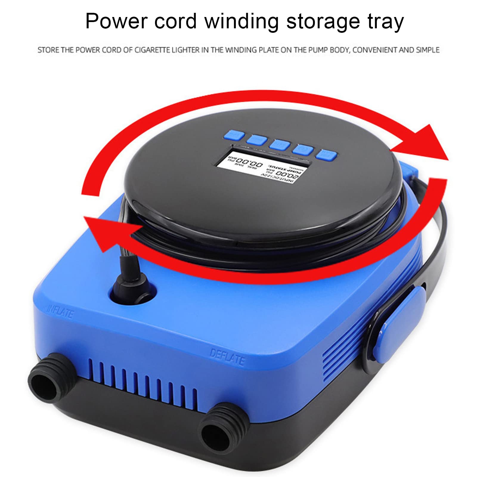 Sup de Alta presión - Bomba de Aire eléctrica con Sistema de enfriamiento Activo de 20 PSI Inflación Inteligente de Dos etapas y para Tabla de Paddle, Tienda Inflable, Barcos, Piscina