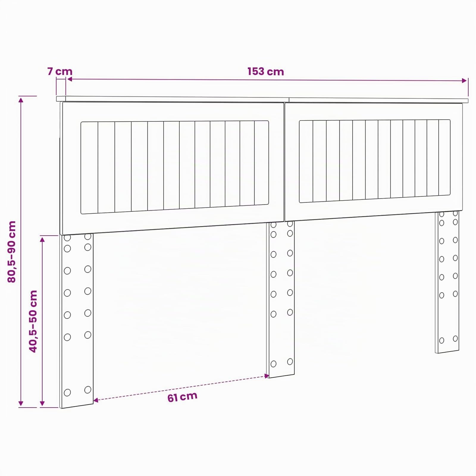 vidaXL Cabecero Roble Negro Madera de ingeniería