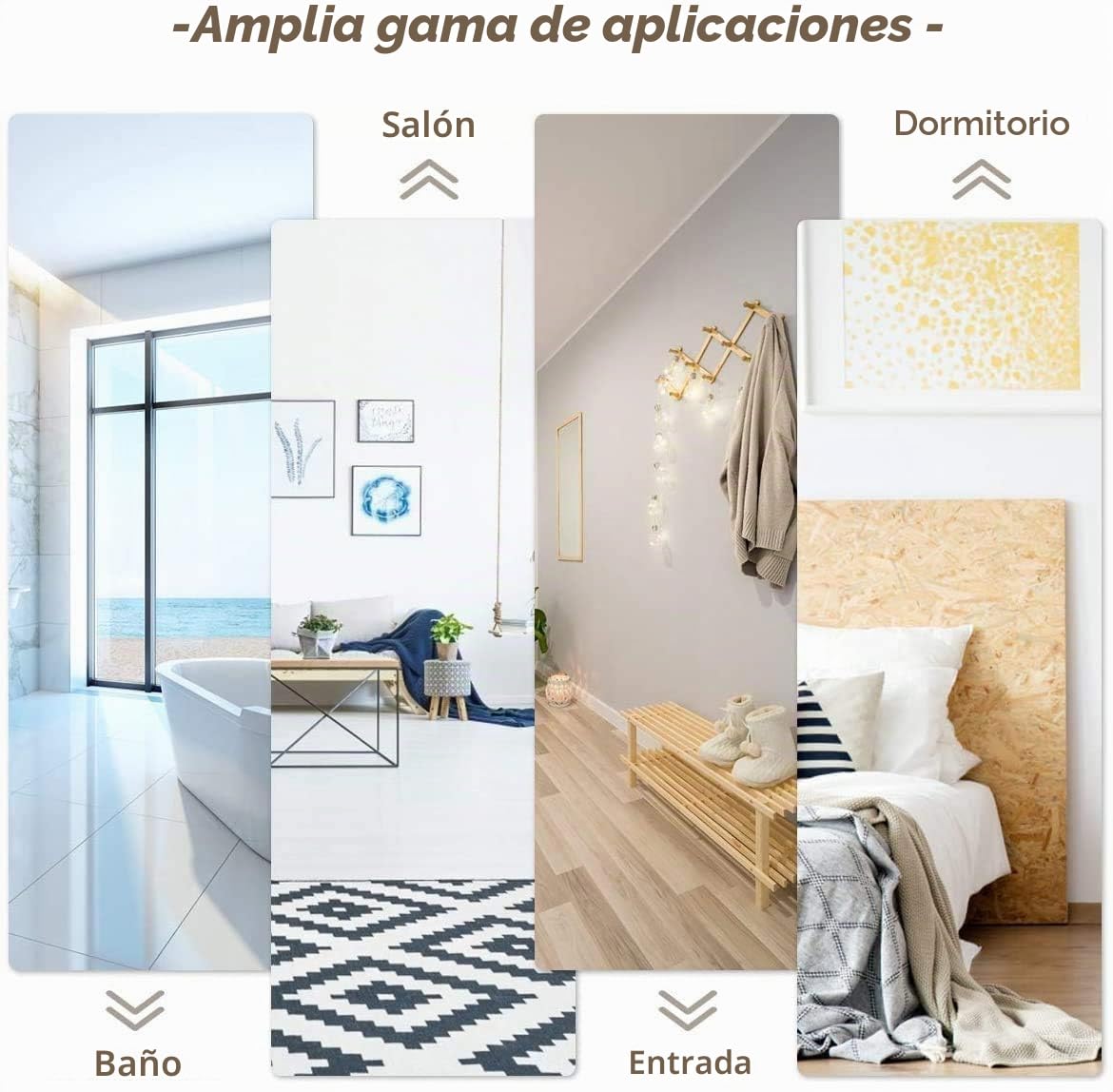 RELAX4LIFE Espejo Pared con Marco de Metal, Espejo Pared Cuerpo Entero con Gancho Ajustable de 3 Niveles, Espejo Decorativo de Pared para Pasillo, Dormitorio y Salón, 36,5x107cm (Marrón)