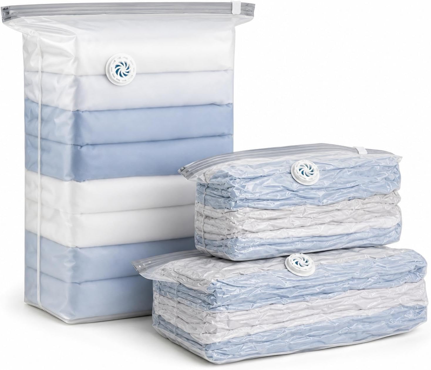 3Pcs No-Pump Vacuum Storage Bags Press & Seal Space Saver