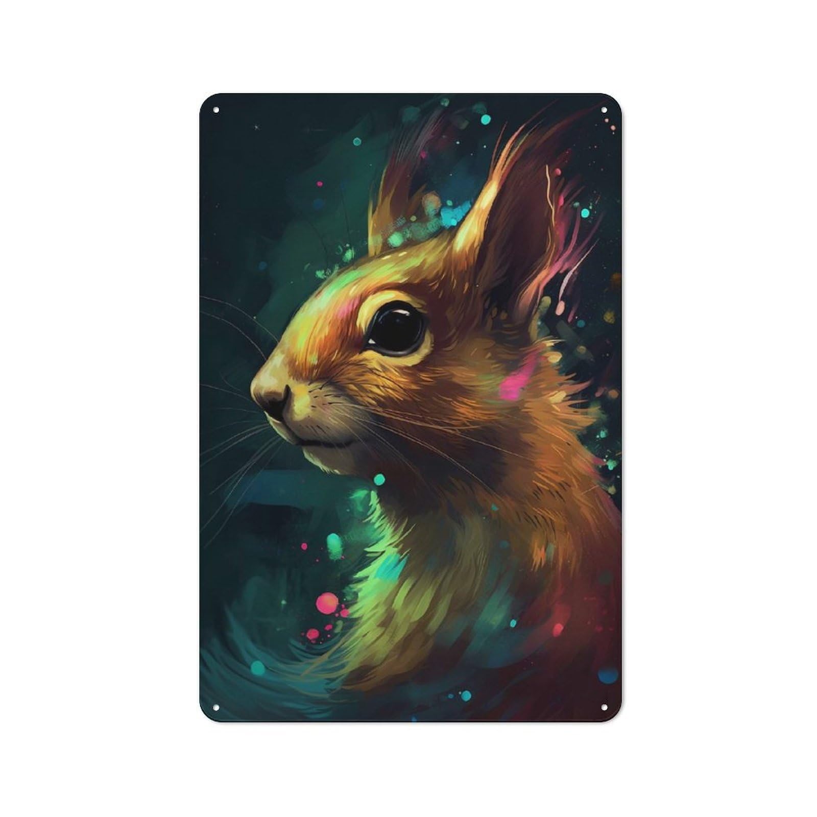 Junmoney Style-1 For Living Room Or Hallway, Squirrel Mythical Land Vintage Metal Sign 30X20cm, For Metal Sign Collectors, For Garage And Workshop Walls