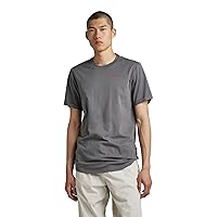 G-STAR Uomo Lash Back Text T-Shirt, Grigio (granite D22815-336)