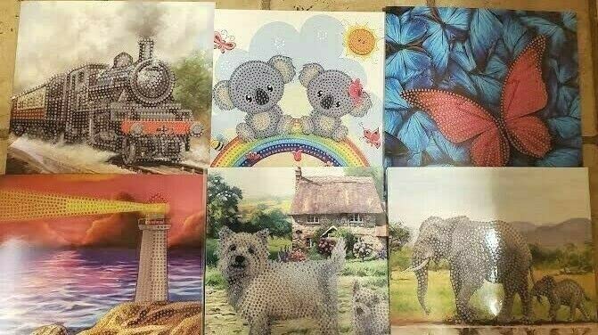 CCK-2021MAR Set: Set of 6 Crystal Art Card Kits, Assorted Cards, DIY