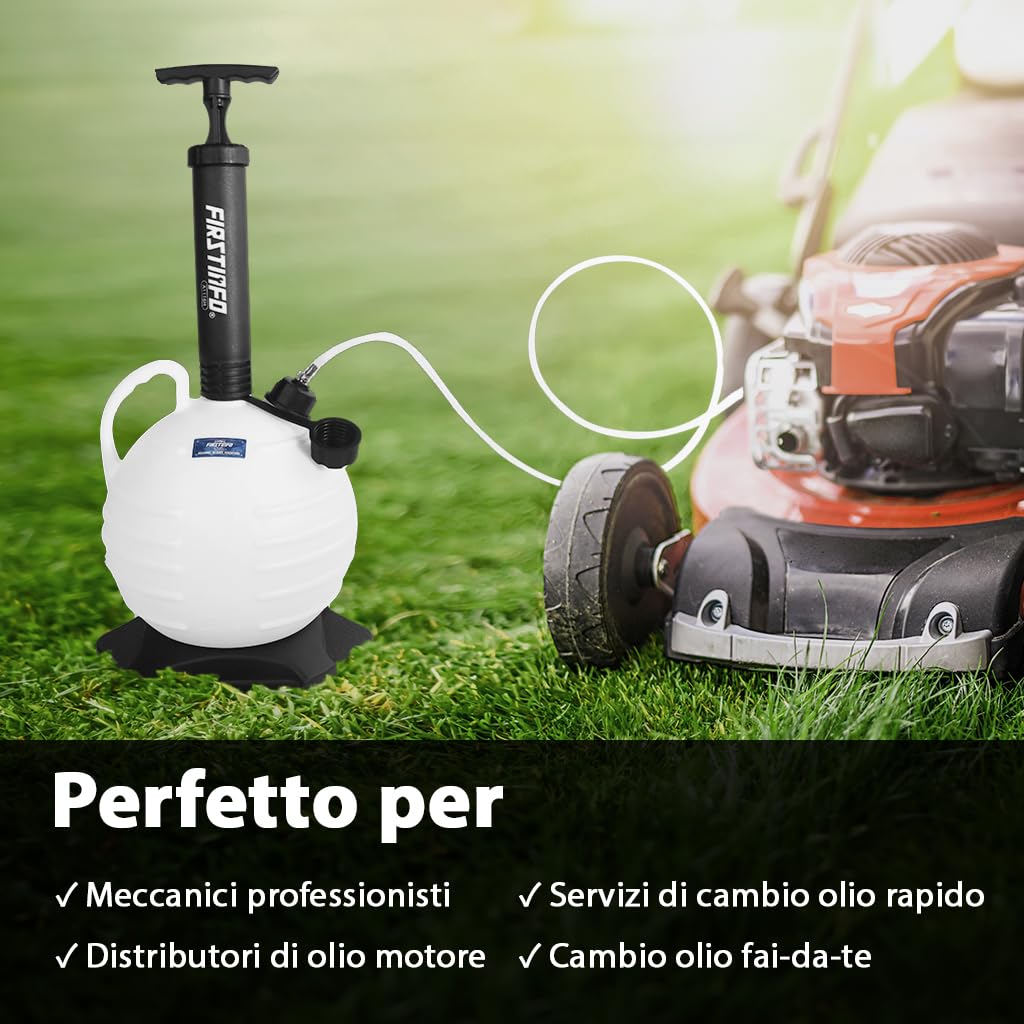 FIRSTINFO A1116H | 6L | Manuale | Pompa estrattore liquidi olio | Pompa aspirazione olio | per auto, moto, motori
