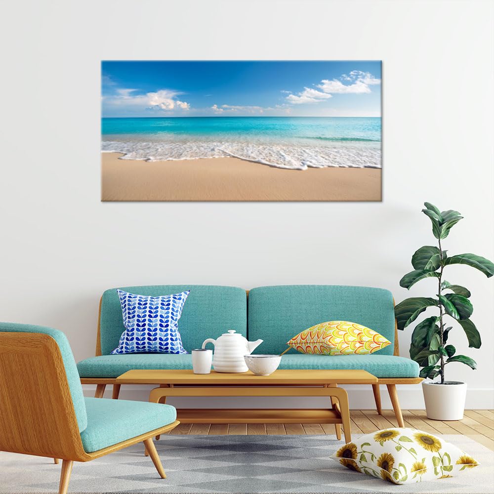 Feeby Cuadro - Cuadros Para Dormitorios - Paisaje marino azul - 120x60 cm - Decoracion Pared - Para el Dormitorio y la Sala de Estar