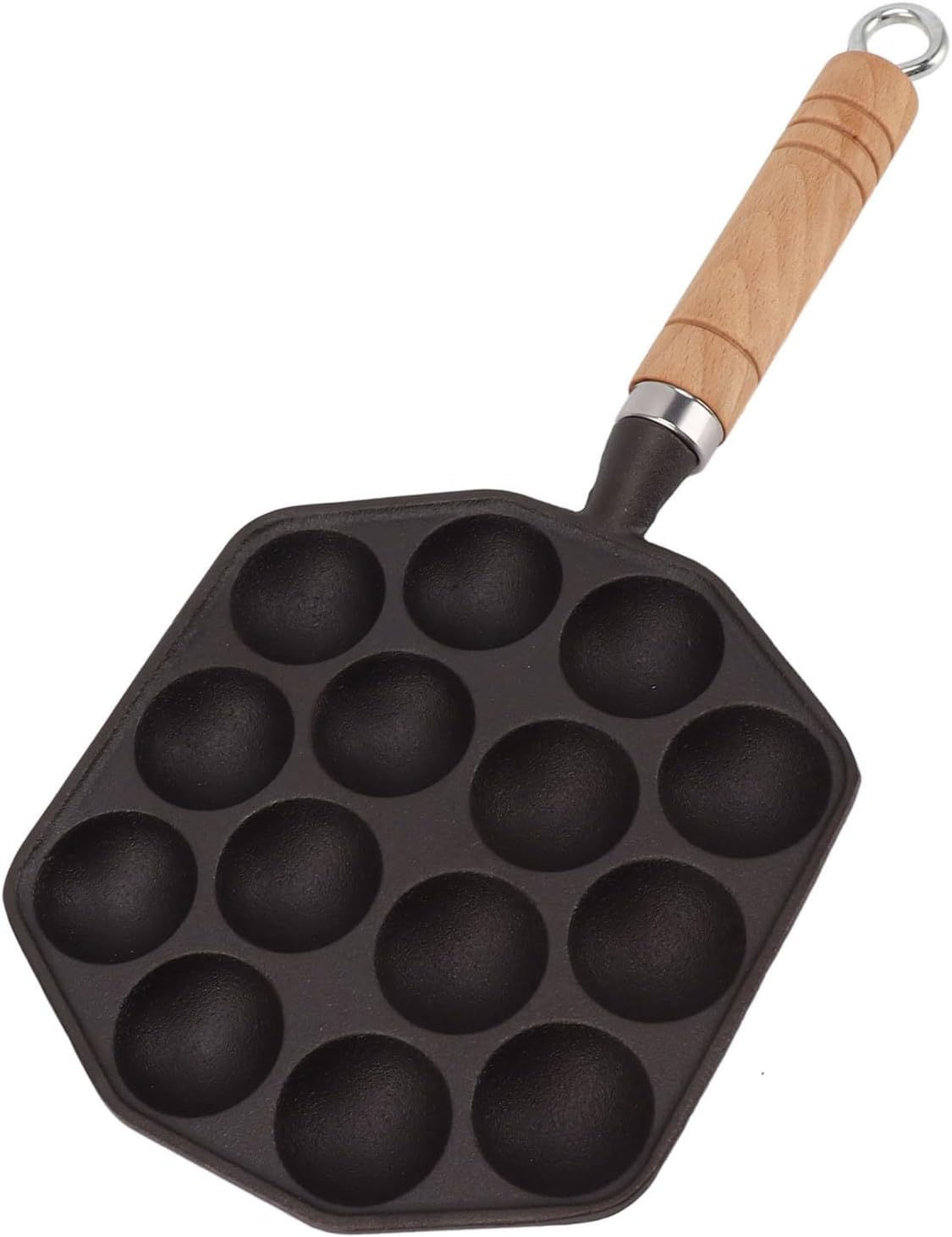 Cast Iron 14 Hole Takoyaki Ball Grill Pan Kitchen Essential Sizzling Octopus Ball Cooker