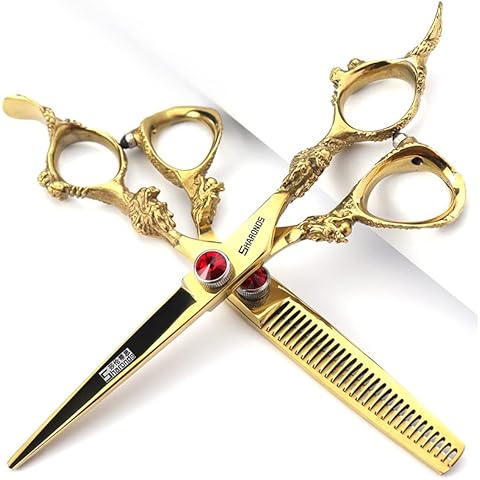 sharonds 6 Zoll Professionelle Friseurscheren Haarscheren Set Salon Hair Cutting Effilierschere Schere Cutter Scheren Edelstahl Cover