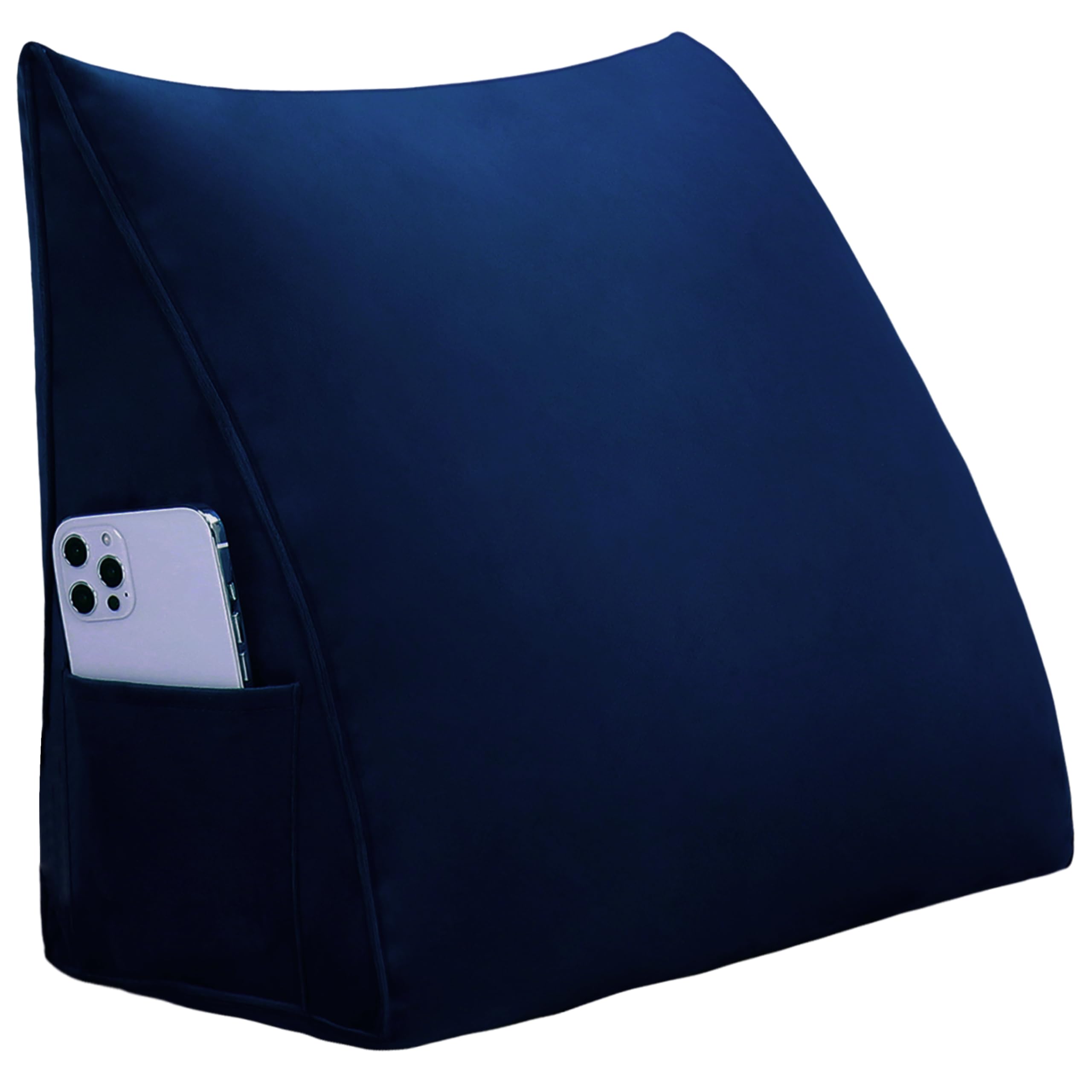 LELEFIDO Cojín de lectura – Cojín triangular de cuña para cama y sofá, cómodo cojín para la espalda, cojín de apoyo suave para leer y relajarse, con funda extraíble y lavable
