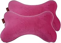 Vista 7 de Bookishbunny Paquete de 2 almohadas de cuello de viaje en forma de hueso de perro con funda extraíble lavable de espuma viscoelástica