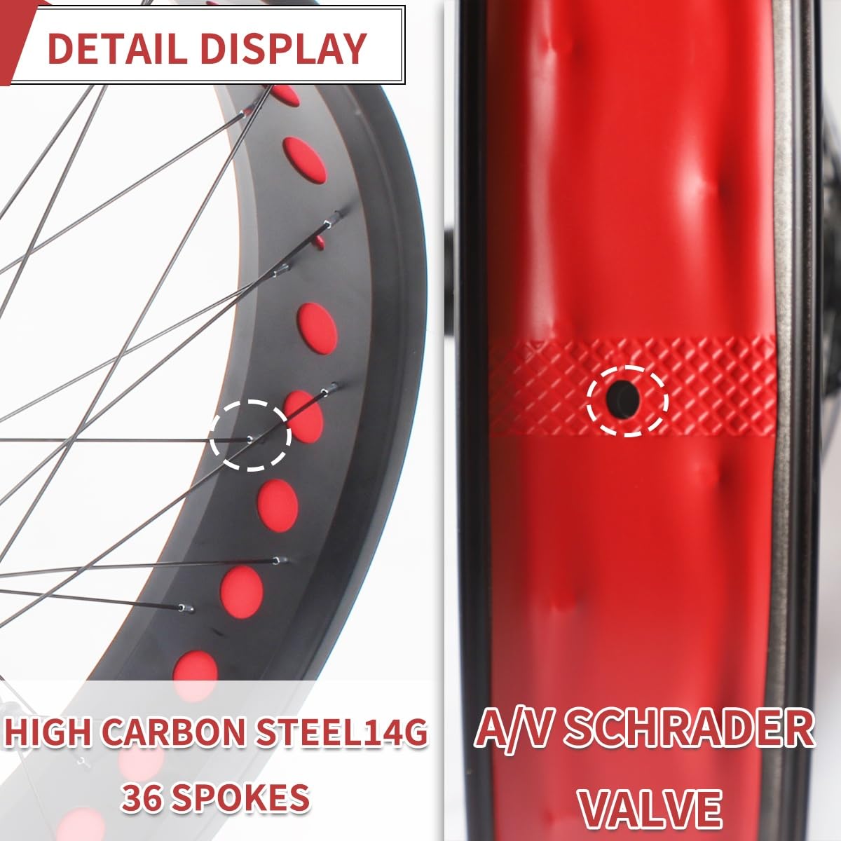Amazon | ファットタイヤ自転車用ホイール、20/24/26 x 4.0インチ