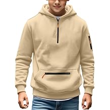 Boys Hoodies 1/4 Zip Long Sleeve Pullover Youth Teen Kids Hooded Sweatshirt