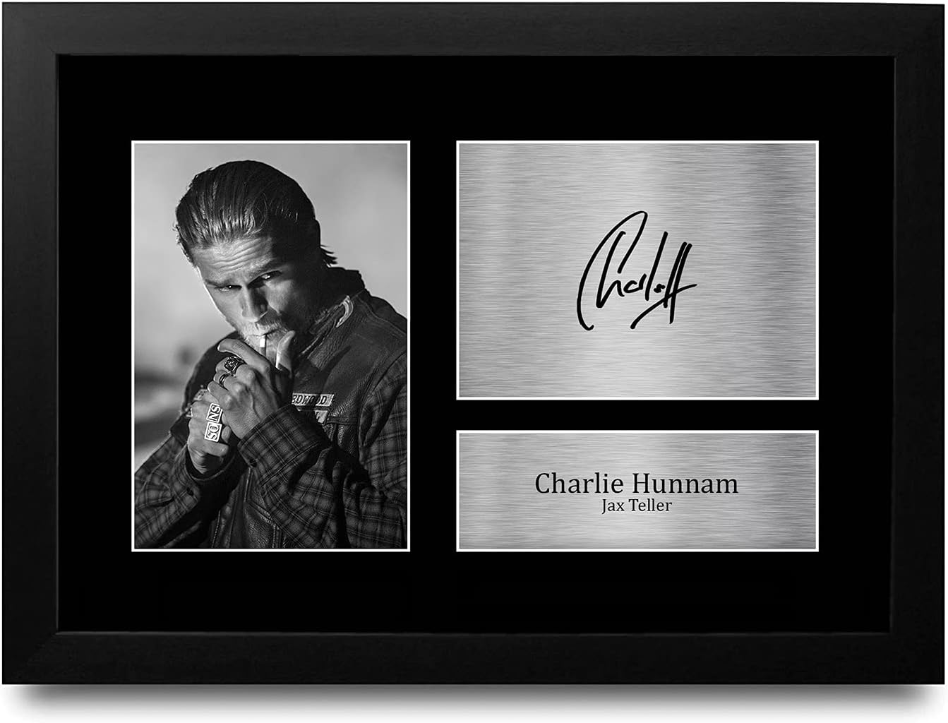 HWC Trading FR A4 Charlie Hunnam Sons of Anarchy Jax Teller Gifts Printed Signed Autograph Picture for TV Show Fans - A4 Framed