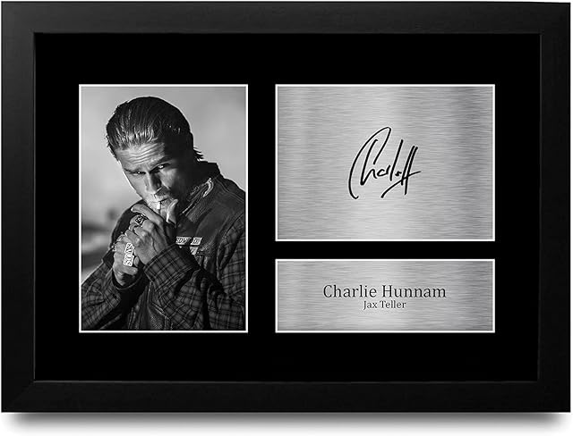 HWC Trading FR A4 Charlie Hunnam Sons of Anarchy Jax Teller Gifts Printed Signed Autograph Picture for TV Show Fans - A4 Framed