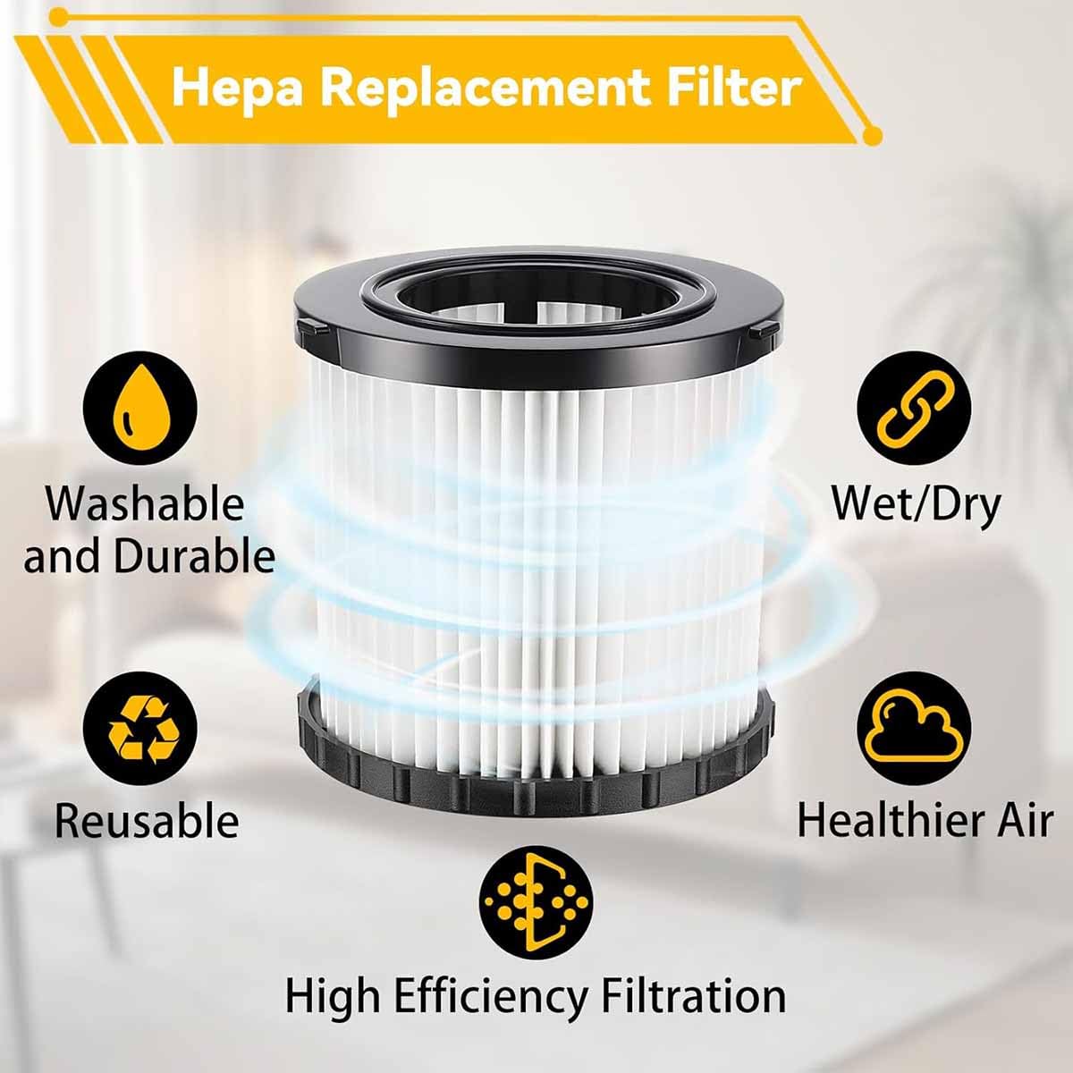 3 Filtri HEPA Felji DCV5801H Per Aspirapolvere DeWalt DCV580 E DCV581H