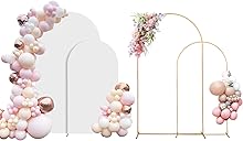 SuuWoee Arch Backdrop Stand Set of 2 With Cover (7.2FT+6FT) Gold Metal Wedding Arch Balloon Stand With Cover for Birthday Party Baby Shower Graduation Ceremony Decoration