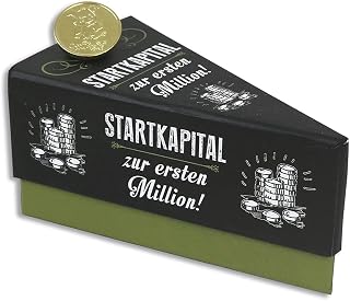 KAMACA Geschenkschachtel Tortenstück für Geldgeschenke kleine Geschenke Präsente Männer Geschenkverpackung Geld Gutschein Geburtstag (Geschenkschachtel Startkapital zur ersten Million)