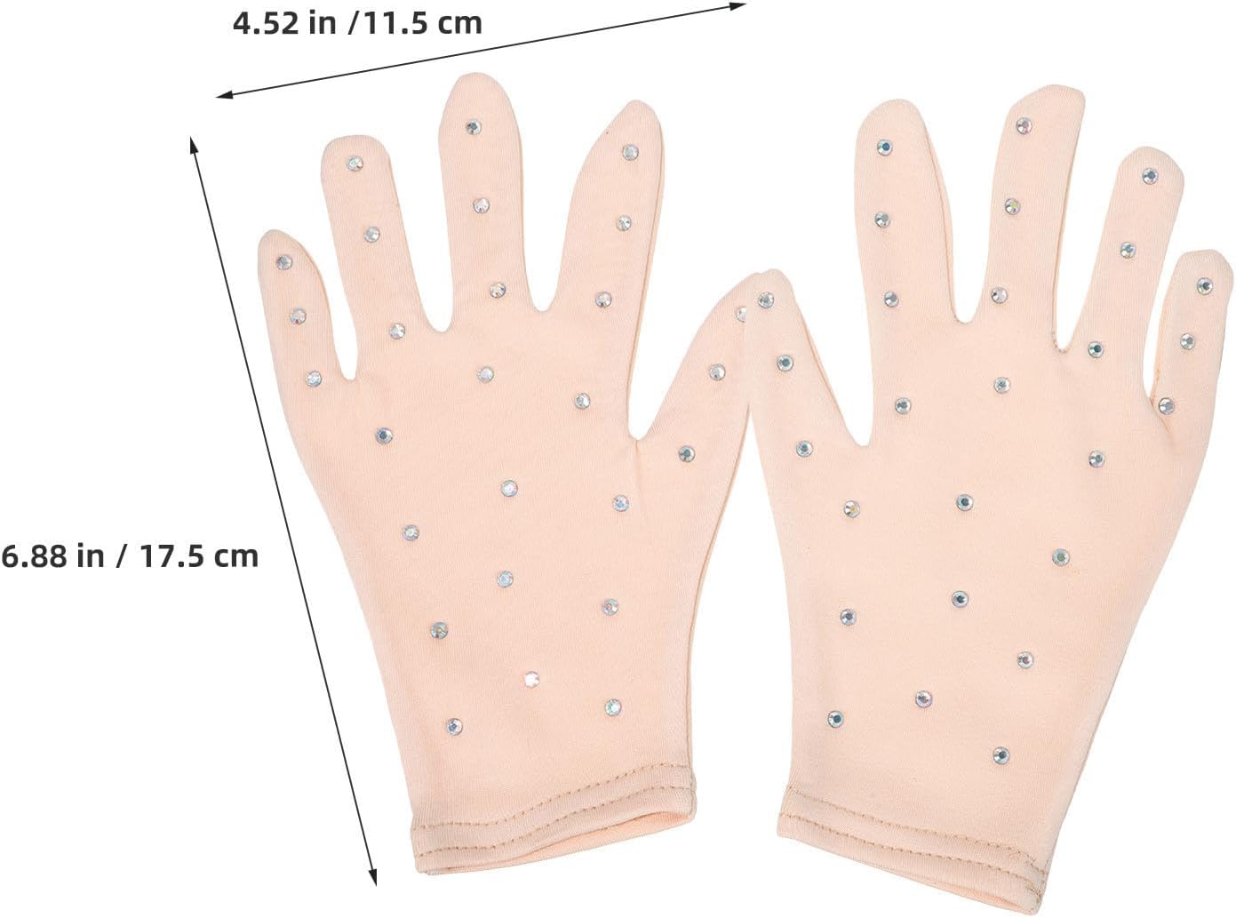 2 Pairs Figure Skating Gloves and Youth with Elastic Fiber Material, Excellent Insulation and Secure Fit, for Ice Dancing Shows and Performance Mitts with Delicate Glitter