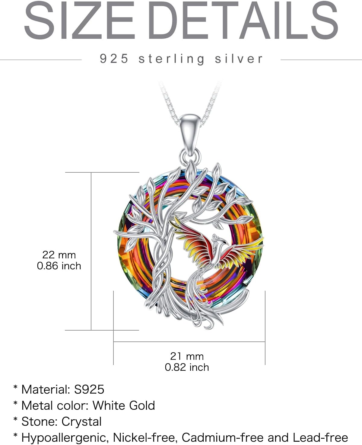TOUPOP Phoenix Necklace 925 Sterling Silver Crystal Pendant Phoenix Rising Jewelry Women Birthday Valentines Day Gifts - Image 4