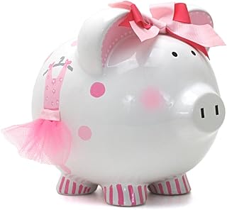 Child to Cherish Ceramic Piggy Bank for Girls, Ava's Tutu