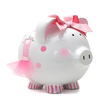 Child to Cherish Ceramic Piggy Bank for Girls, Avas Tutu