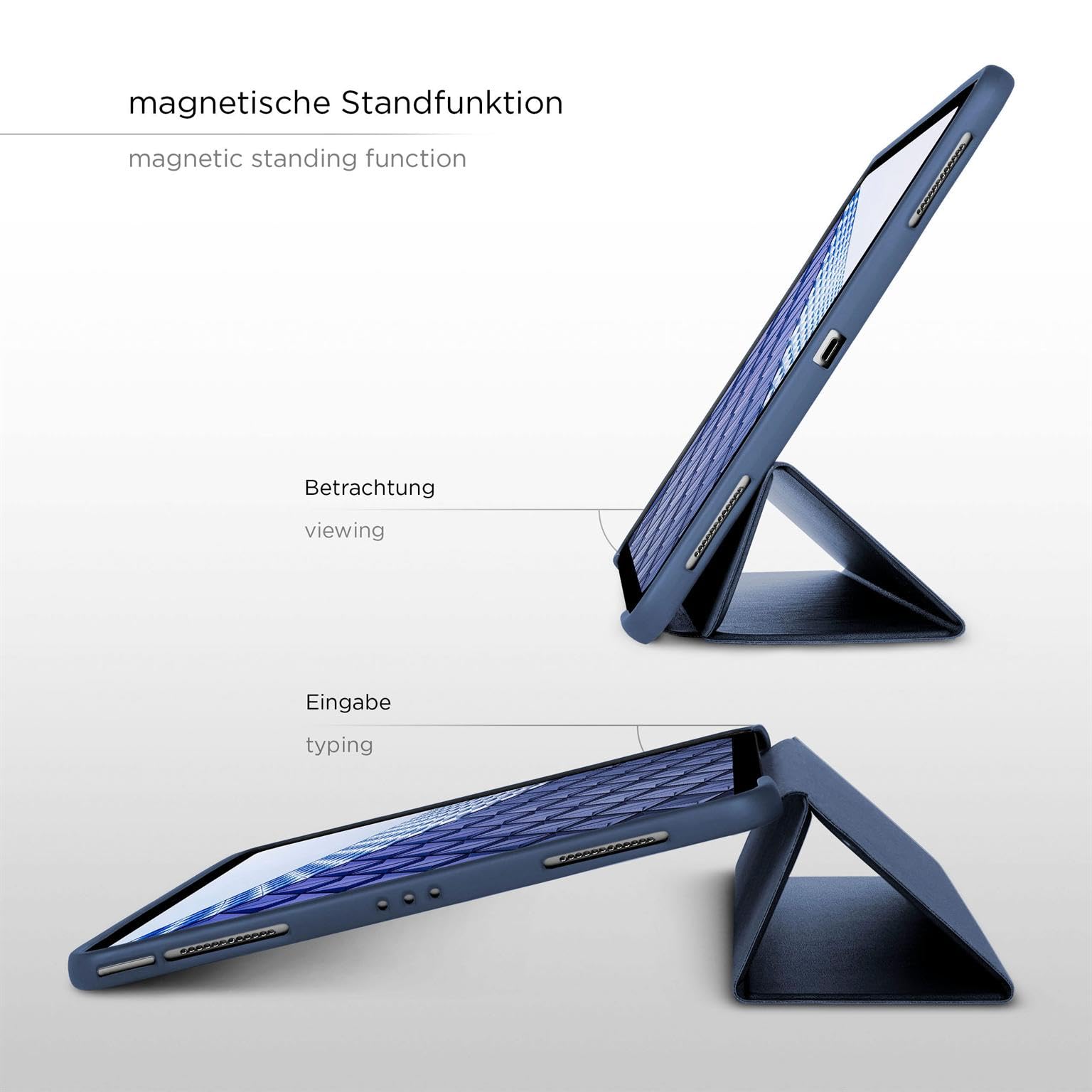 ONEFLOW Custodia per iPad Pro 13 (2024/2025), custodia protettiva ultra sottile con supporto, cover con funzione di accensione e spegnimento automatico, flip case con funzione di supporto magnetica