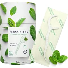 Individually Wrapped Biodegradable Dental Floss Picks Mint Flavor PBAT Starch-Based Material Single-Use Flossers for Daily Oral Care