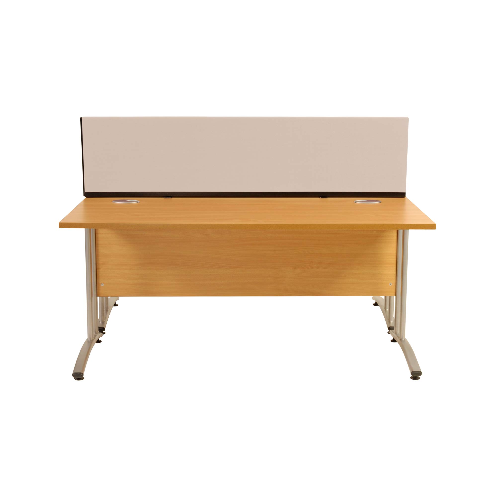 Panelwarehouse Straight Desk Divider Partition Screens Desktop - 5 Widths & 11 Double Sided Pinnable Fabric Colours (Beige, 1600mm x 400mm)