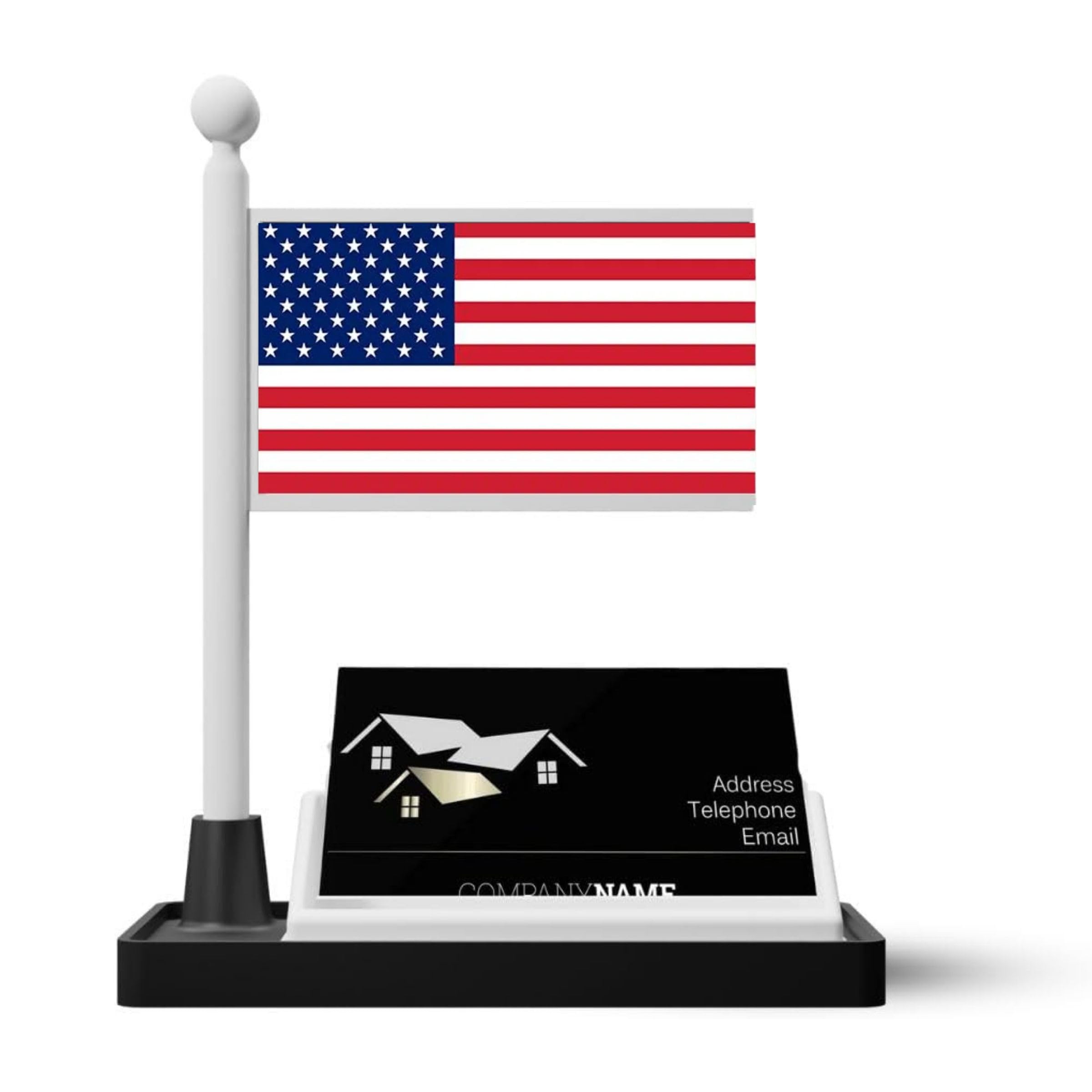 MOMO3D Business Card Holder Desk Organizer – Professional Office & Reception Desktop Display, 3D-Printed PLA, Holds 30 Cards, Office Desk Accessory &