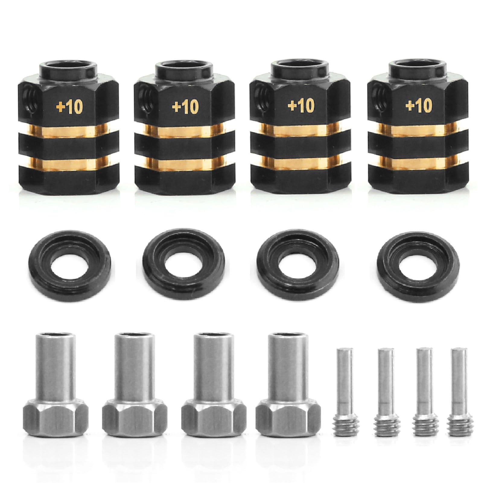 12MM RC Brass Hex Extension Adaptor Compatible for Traxxas TRX4 TRX6 Upgrades Parts Counterweight 10mm Extended Wheel Hex Hubs Extenders Spacer