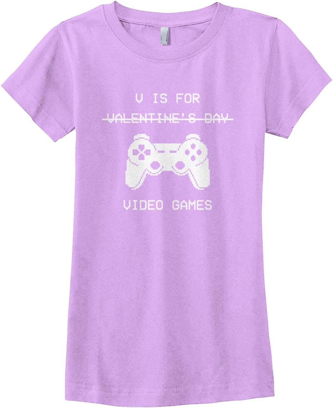 Threadrock Big Girls' V is for Video Games Fitted T-Shirt