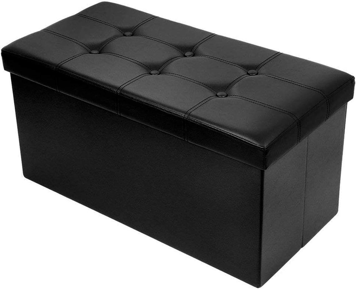BRIAN & DANY Folding Ottoman Bench Storage Box with Lid, Large Storage