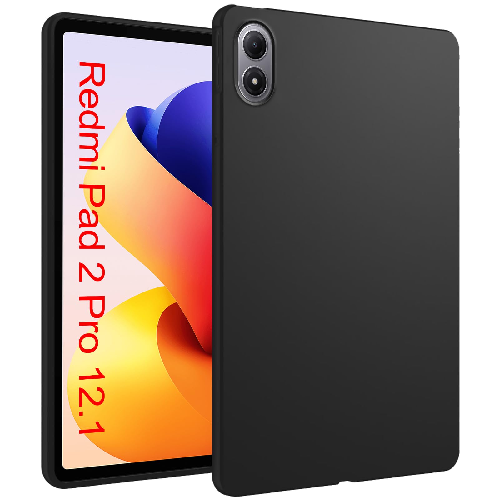 GIOPUEY Beschermhoes Voor Redmi K Pad - Zachte TPU Achterkant - Ultradun - Anti-vibratie - Antislip - Zwart