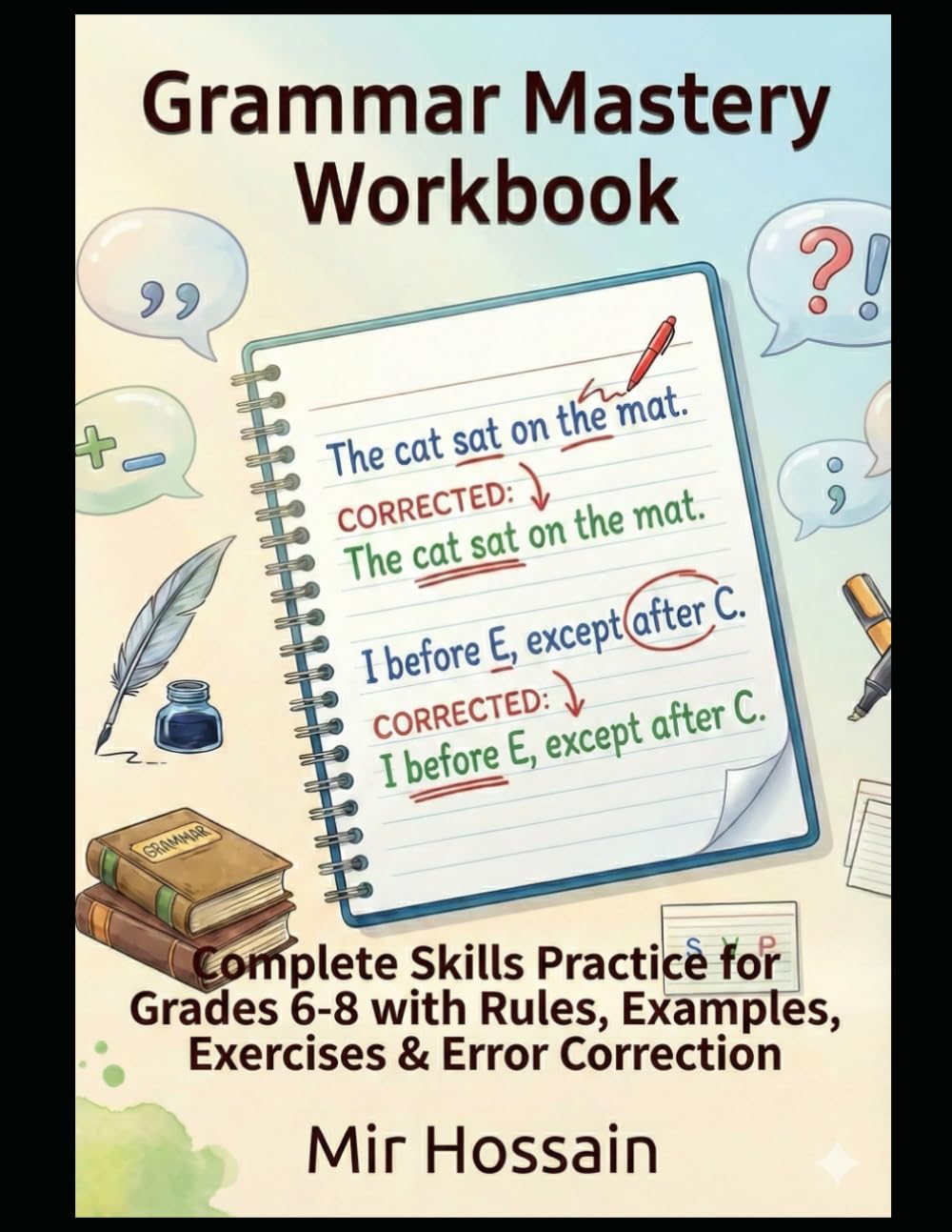 Grammar Mastery Workbook: Complete Skills Practice for Grades 6–8 with Rules, Examples, Exercises & Error Correction