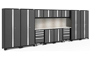 NewAge Products Garage Cabinet Bold Platinum Series Gray 14 PC Set