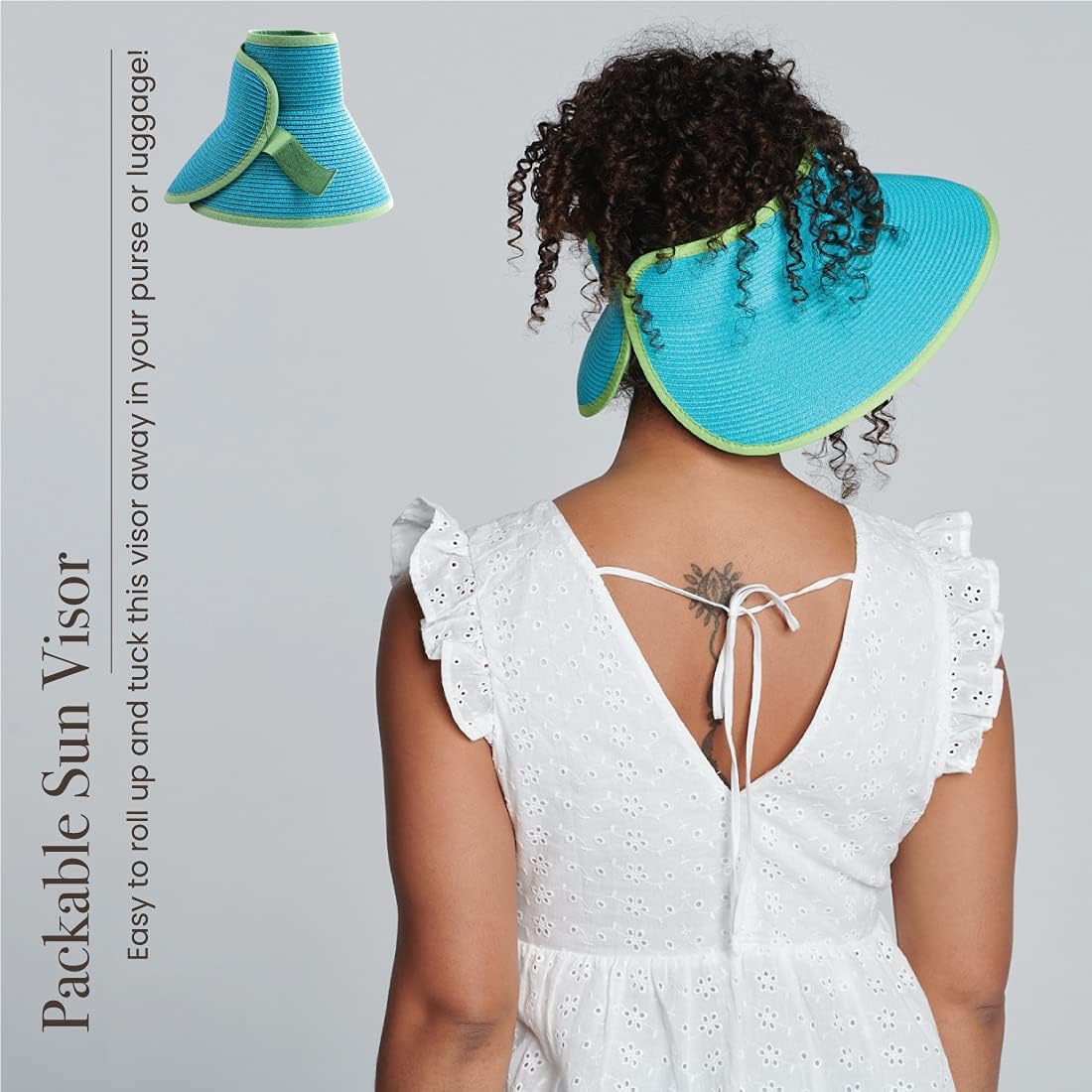 San Diego Hat Co. Womens Ultrabraid Visor with Ribbon Binding, and Sweatband - Image 2