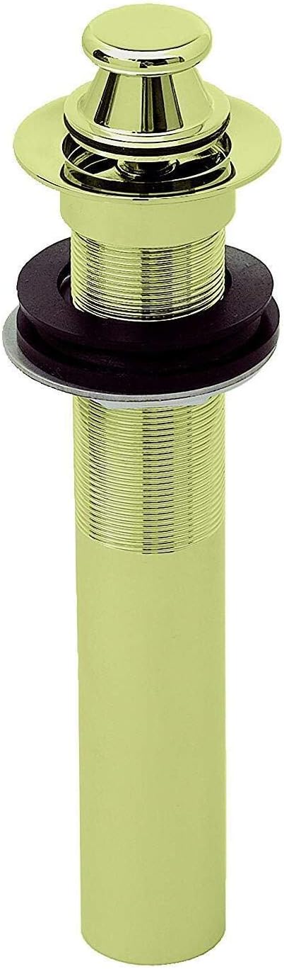 Westbrass D410-12-01 Lift & Turn Lavatory Drain without Overflow Holes - Exposed, Polished Brass