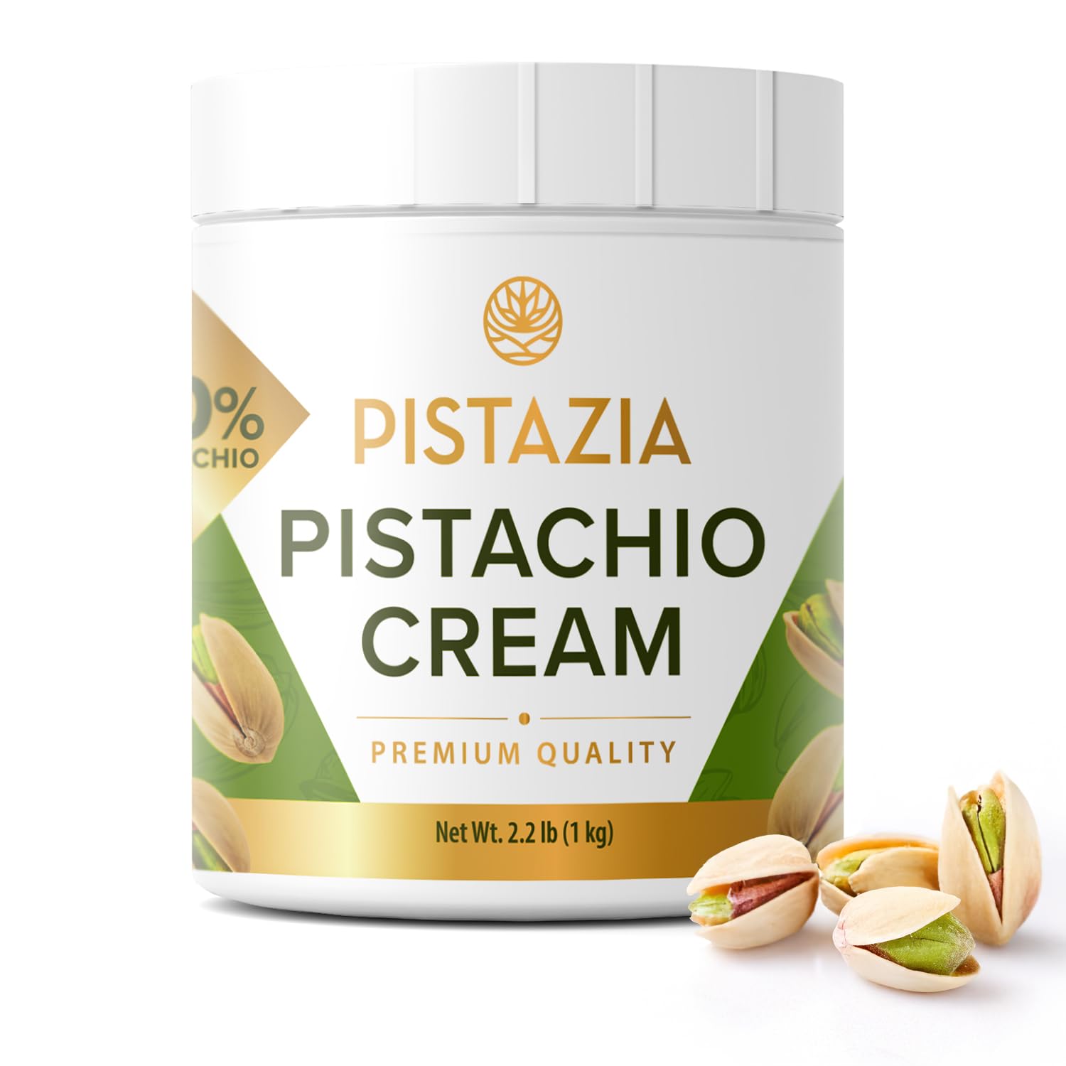 Pistazia Pistachio Cream – Bulk Pistachio Cream for Dubai Chocolate Bar – Premium Turkish Pistachio Spread – 2.2 lb (1KG) – Organic, No Additives