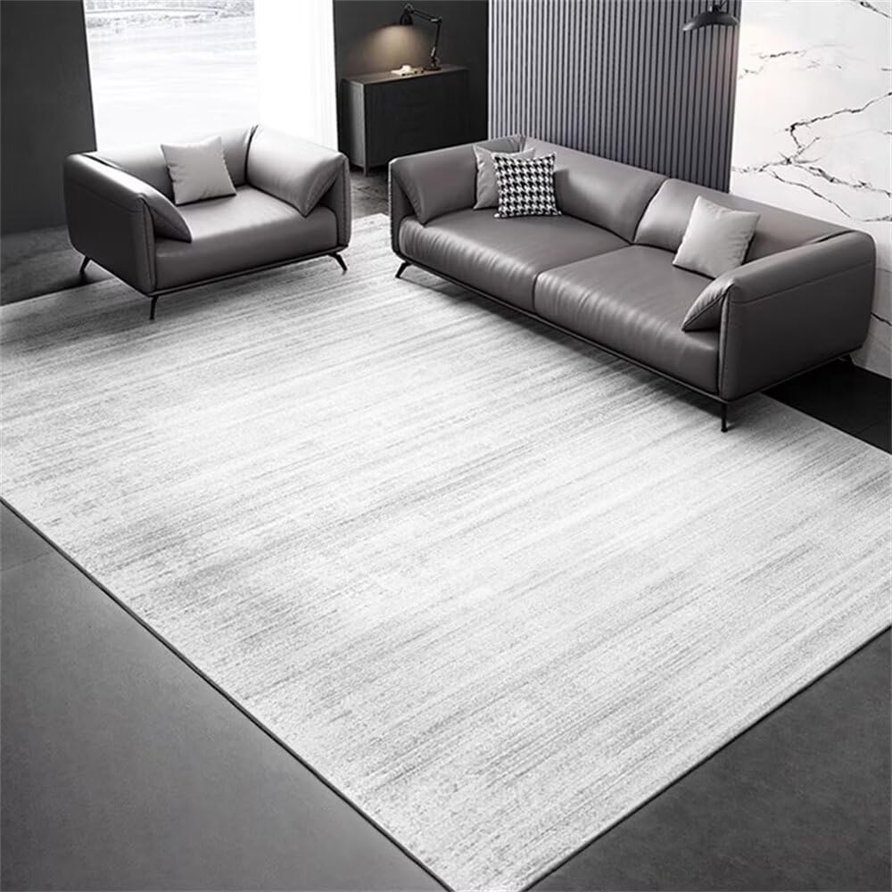 Tapis de salon lavable pour une chambre chaleureuse au design gris