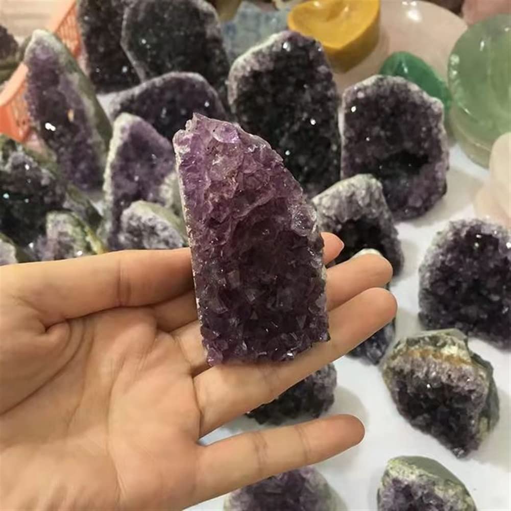 Cristal 500G-1500G Amatista Natural Cuarzo Geoda Cristal Piedra Racimo for 1PC Inicio Colecciones (Color : 500g-600g 1pc)
