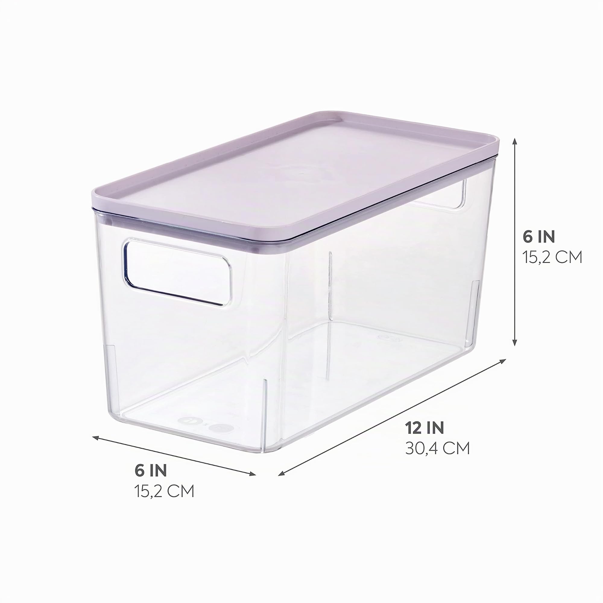 iDesign Organizer cassetti, Organizer cucina dalla serie di Rosanna Pansino, Organizer bagno in plastica riciclata con manici e coperchio, trasparente e viola