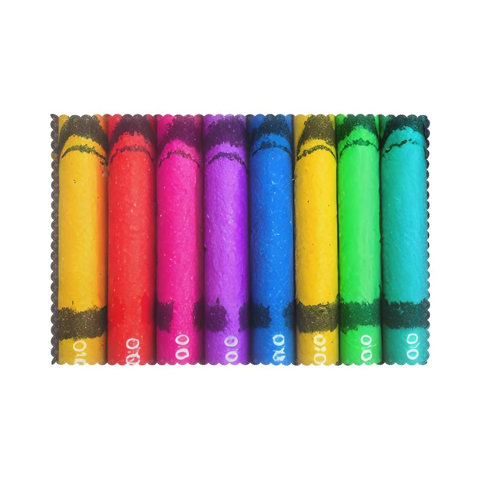 colored crayons Placemat set of 6, oil-proof, washable, suitable for kitchen, restaurant, party, etc.