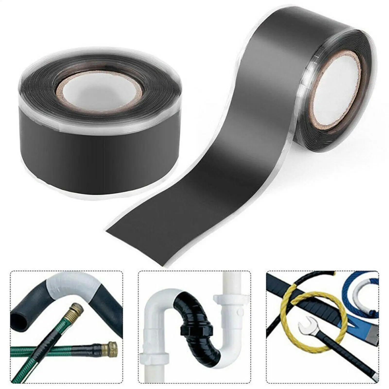 Nastro isolante autofondente for tubo dell'acqua da 10 pezzi Nastri autoadesivi for dissipazione del calore di emergenza per la riparazione di tubi