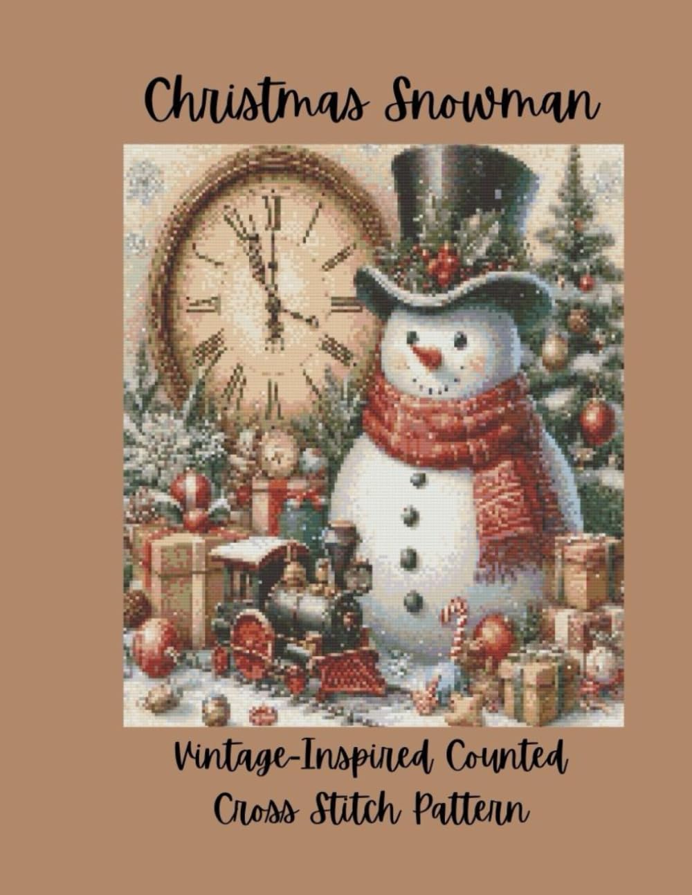 Christmas Snowman: Vintage Inspired Counted Cross Stitch Pattern