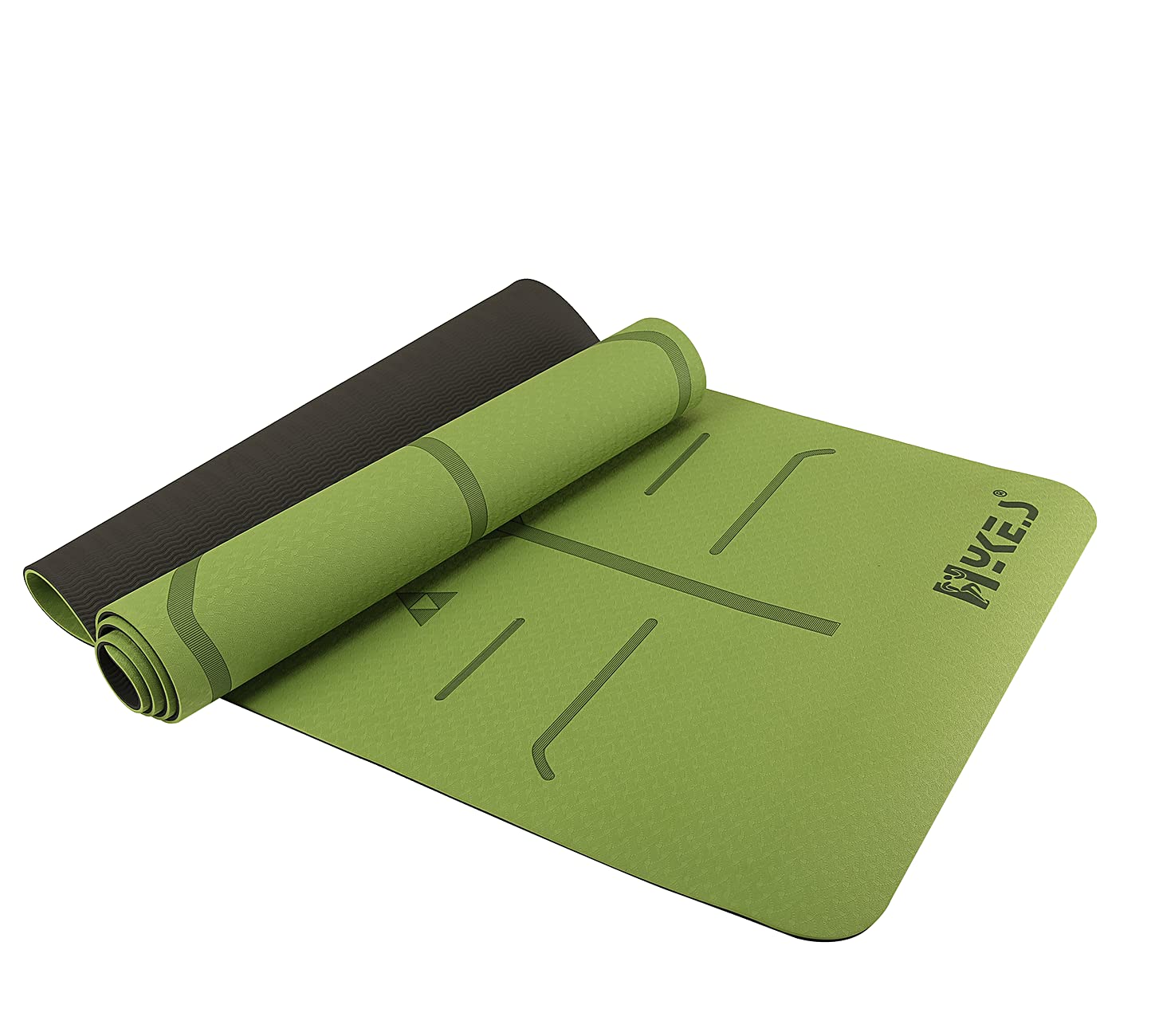 Hykes Tpe Yoga Mat With Body Alignment Lines Carrying Bag For Pilates Fitness Gym Workout Exercise Anti-Slip 6Mm Thickness For Men And Women (Green) (B097P8PH5K) Amazon Price History, Amazon Price Tracker