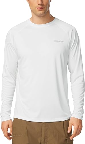 Miniatura 3 de BALEAF - Camisas de protección solar para hombre, con protección UV SPF UPF 50+, manga larga, camisa de protección para pescar y correr, de secado