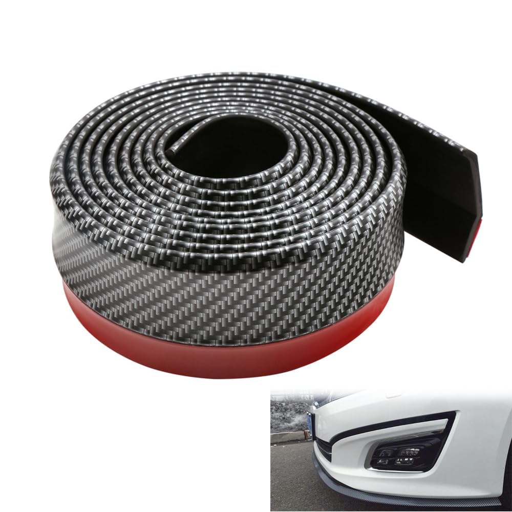 Qizun Carbon Fiber 1 Roll 2.5M*60Mm Car Front Lip Bumper Protector For Jeep Recon Ev Suv (2025-), Lip Splitter Body Skirt Spoiler,Flexible Durable Protective Cuttable,