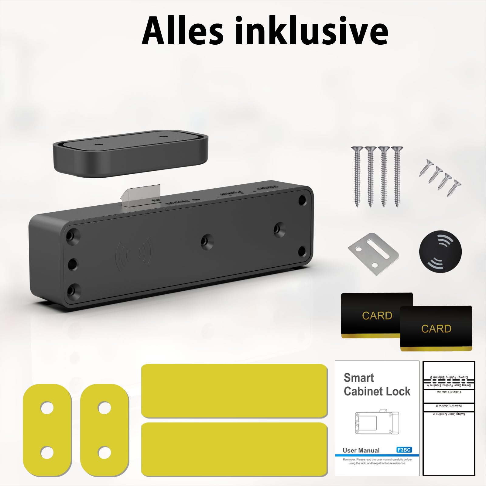 Serratura per armadio NFC RFID Elettronica sottile per cassetti eLinkSmart Senza chiavi Bluetooth App Sicura per bambini, serratura per armadio nascosta per camuffamento, armadietto per liquori e